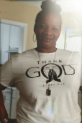 Sharon models the Thank God Every Day shirt
